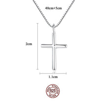 Charger l&#39;image dans la galerie, Vintage 925 Sterling Silver Simple Cross Necklace Pendant For Women Yososo Mart
