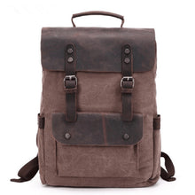Load image into Gallery viewer, Vintage Leather And Canvas Backpack- College Students School Bookbag Yososo Mart
