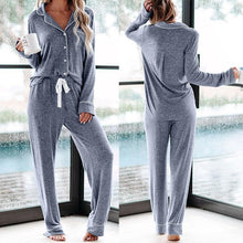Lade das Bild in den Galerie-Viewer, Cozy Two-Piece Drawstring Loungewear Matching Pajama Sets Yososo Mart

