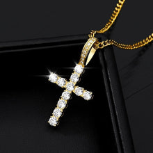 Load image into Gallery viewer, Diamond Cross Necklace Gold Silver Chain Yososo Mart
