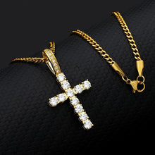 Carregar imagem no visualizador da galeria, Diamond Cross Necklace Gold Silver Chain Yososo Mart
