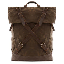 Load image into Gallery viewer, Vintage Oil Waxed Canvas And Leather Backpack Yososo Mart
